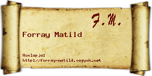 Forray Matild névjegykártya