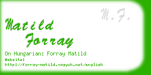matild forray business card